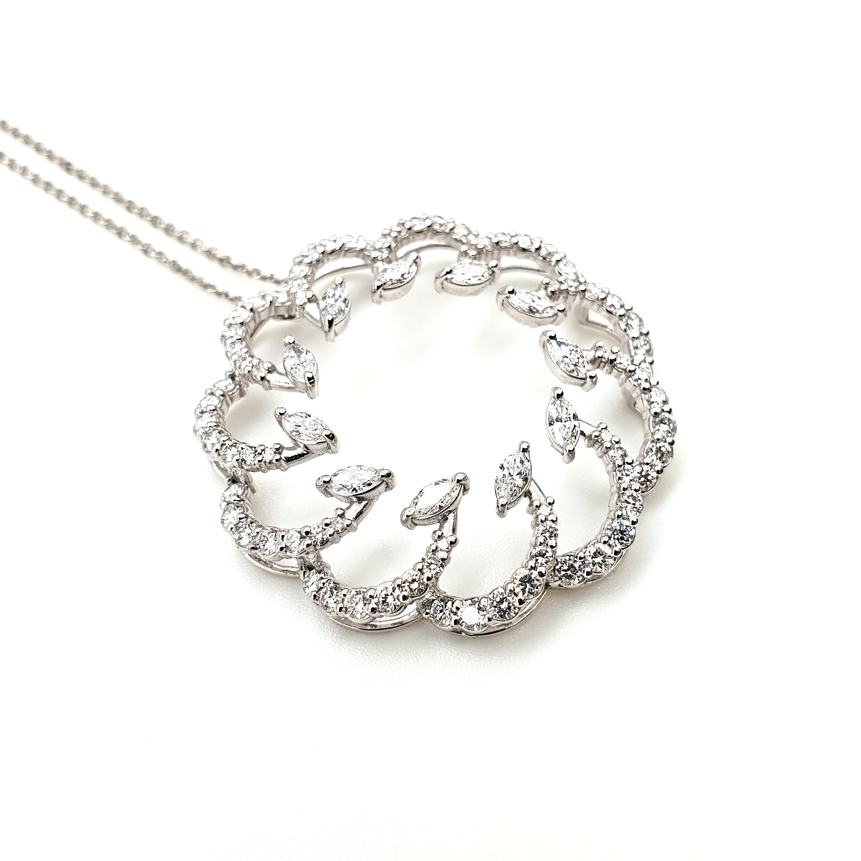 Circle with Marquise Diamond Pendant image 1