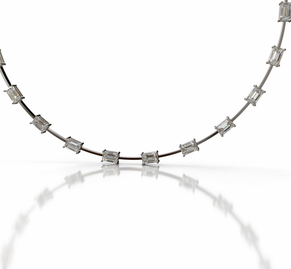 Emerald Wire Diamond Necklace image 1