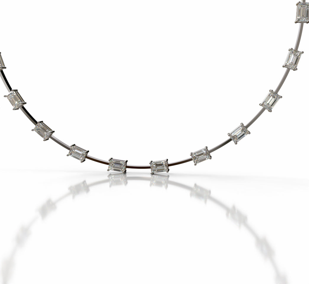 Emerald Wire Diamond Necklace image 1