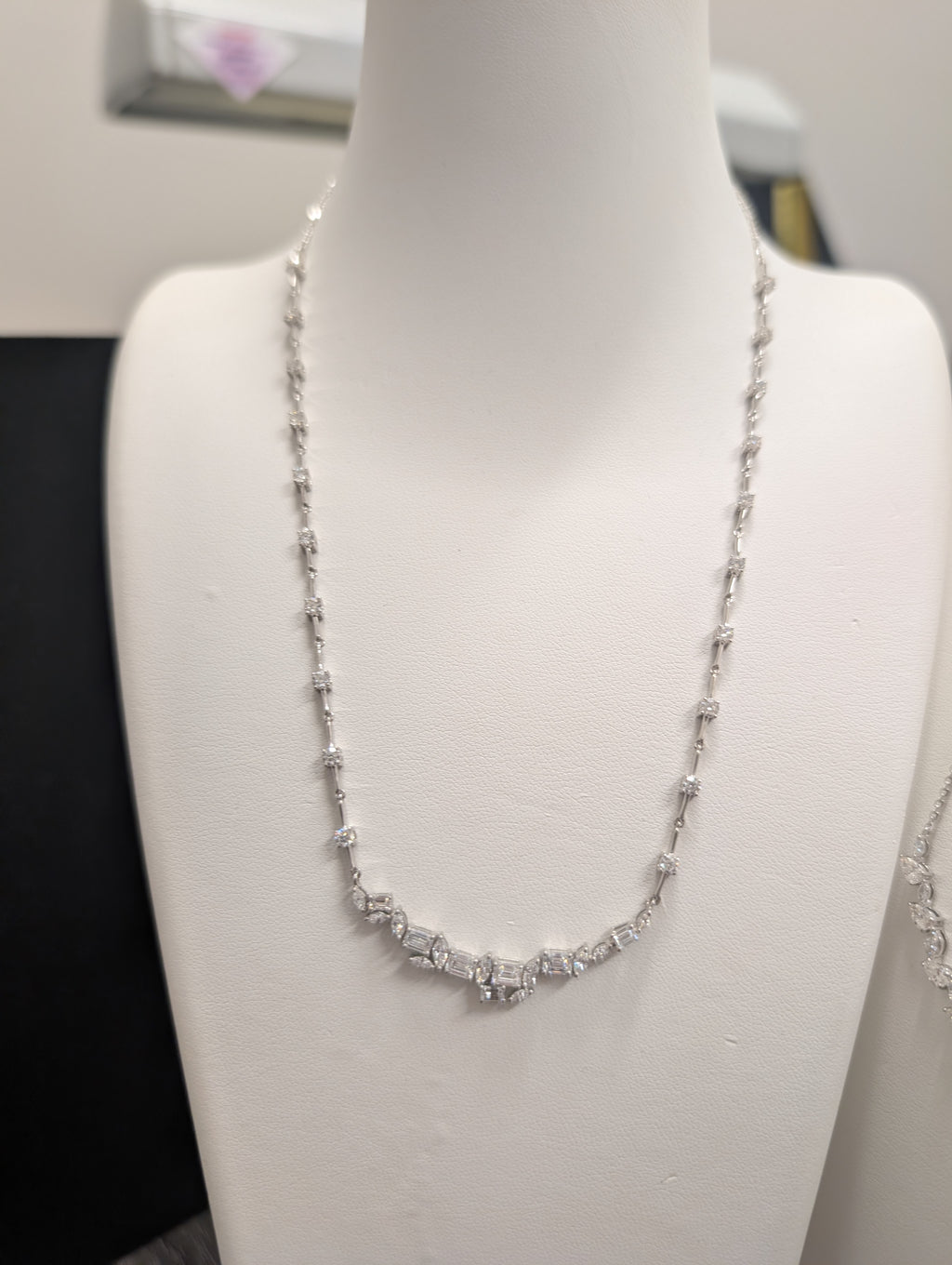 Crooked Smile Diamond Bar Link Necklace image 4