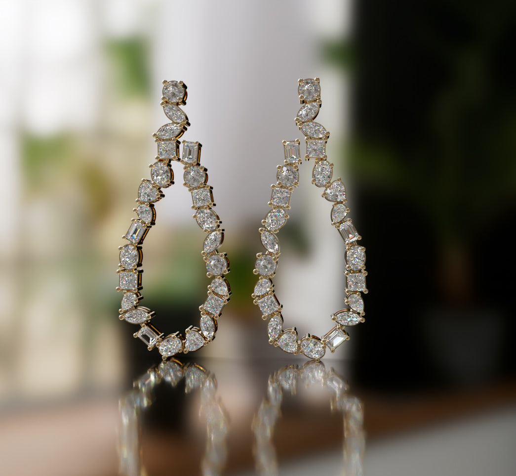 Ethereal Loop Diamond Dangle Earrings image 9