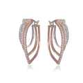Triple-Color Gold Diamond Hoop Earring image 0