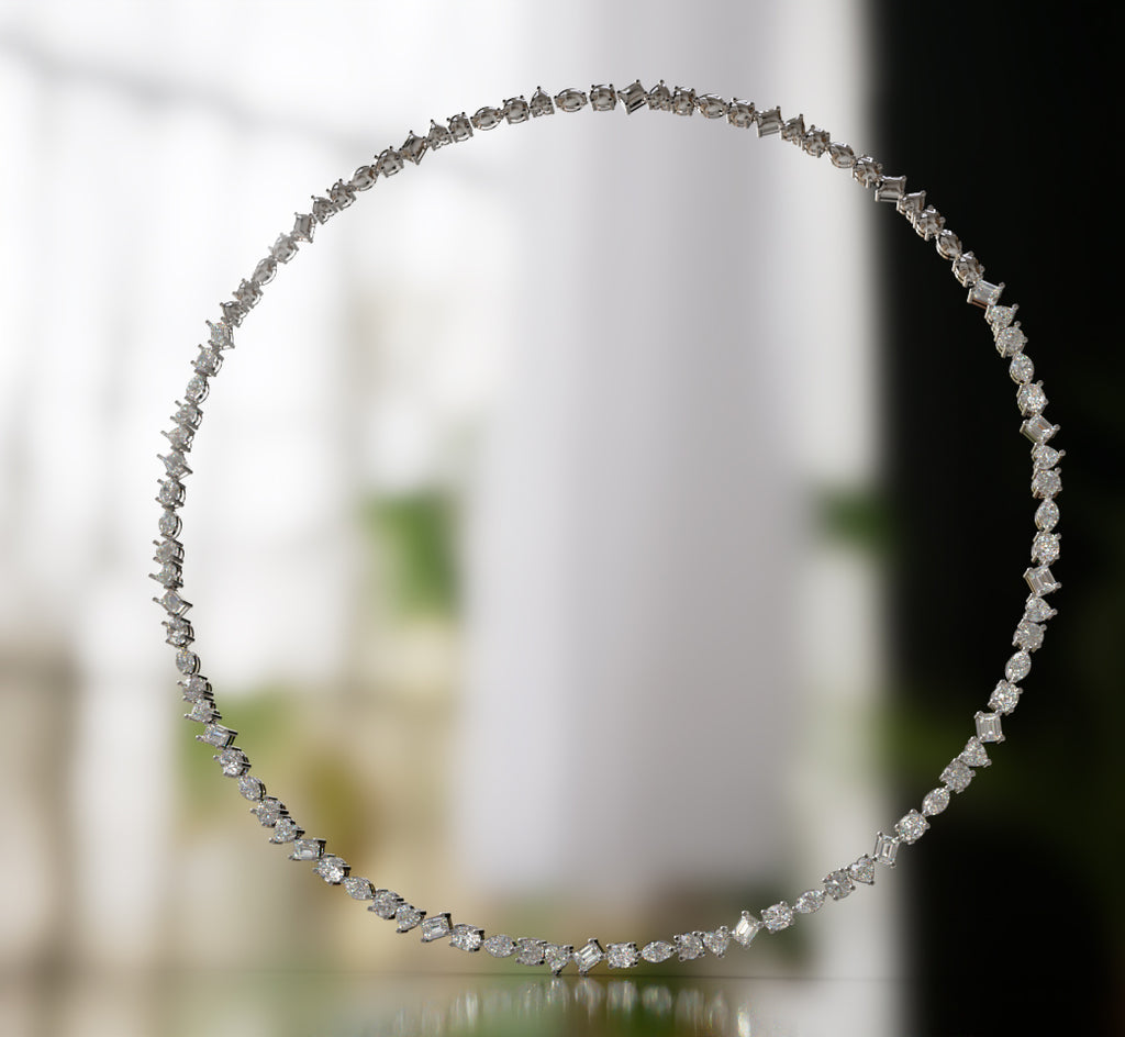 Mirror Fancy Shapes Diamond Necklace image 7