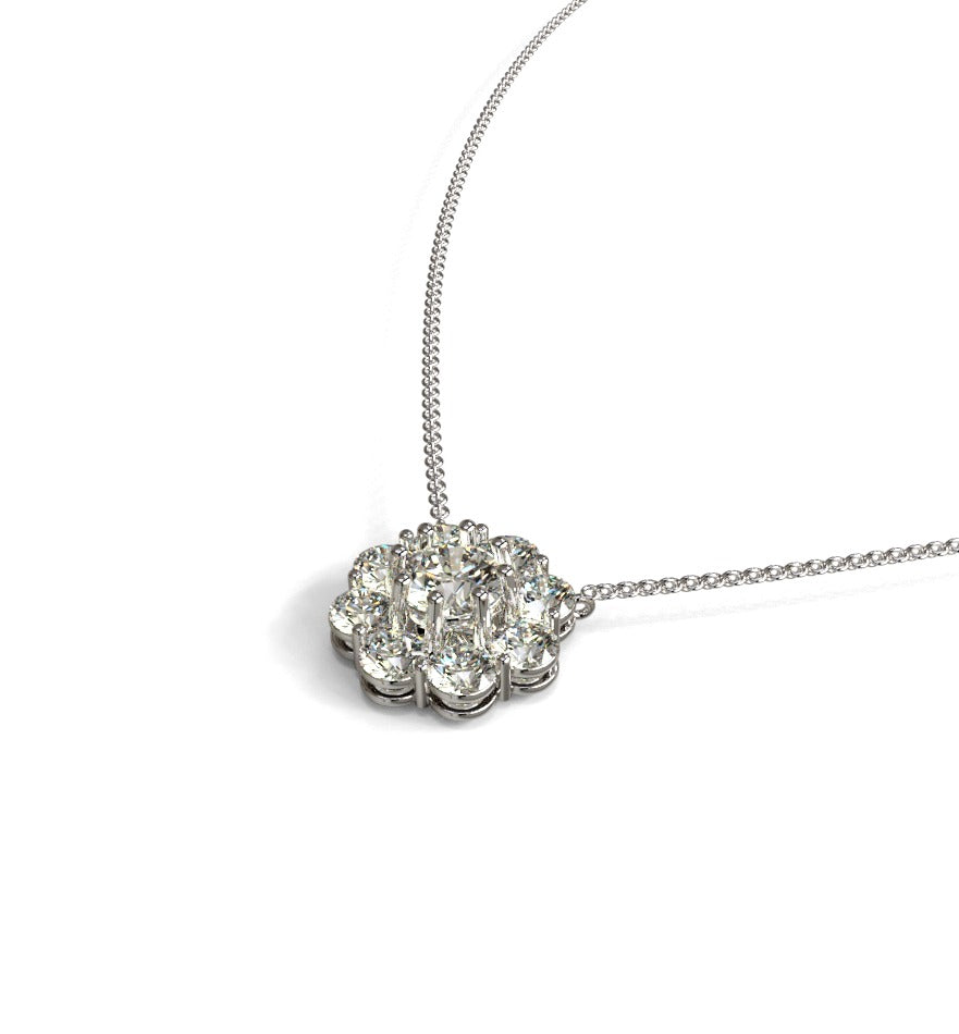 2ct Center, 50 pts Sides Halo Pendant image 8