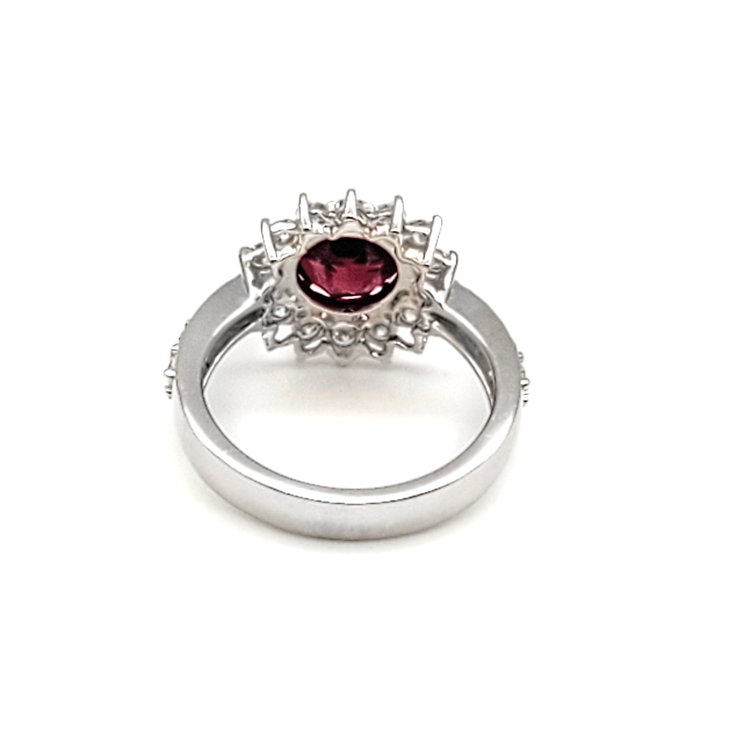 Created Red Ruby Halo Ring image 2