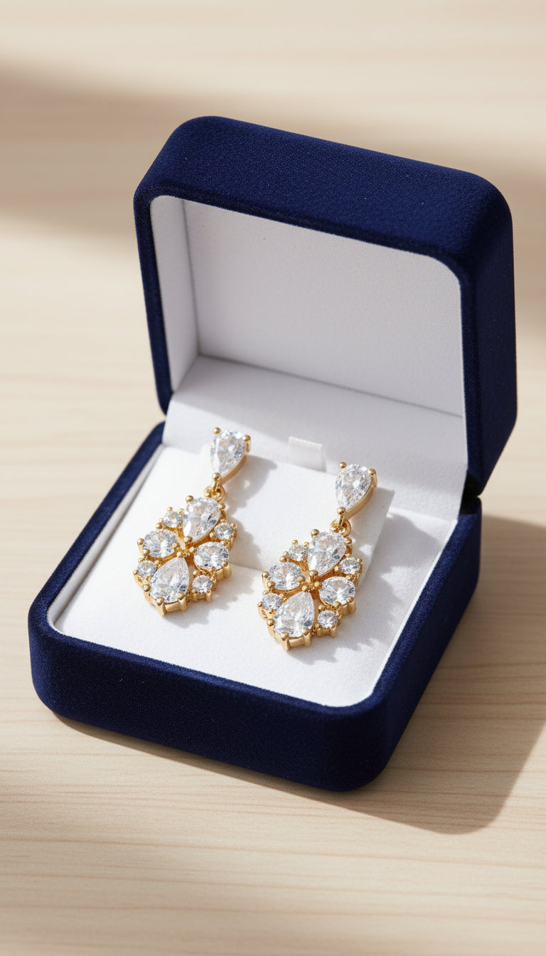 Regalia Radiance Drop Pear Diamond Earrings image 0