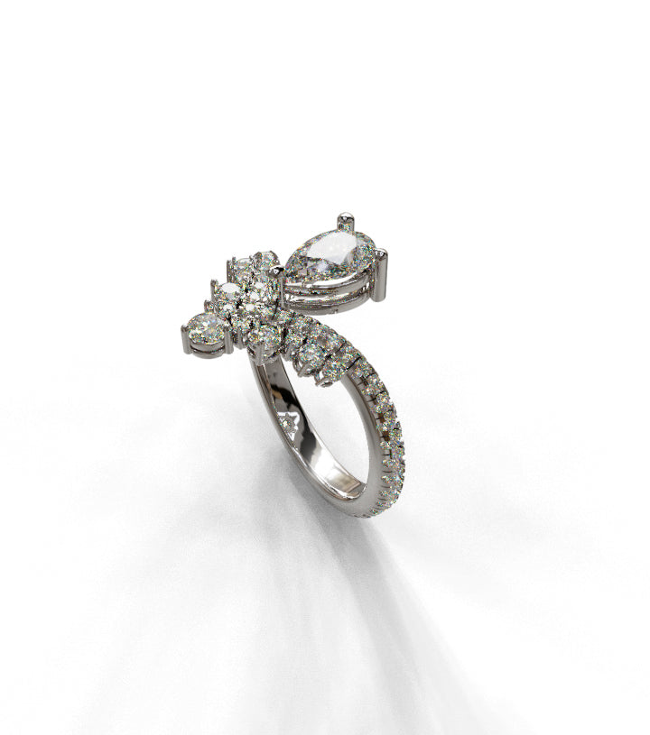 Pear Crown Fancy Diamond Ring image 4