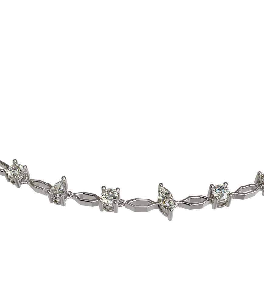 Fancy Link Diamond Necklace 16" image 7