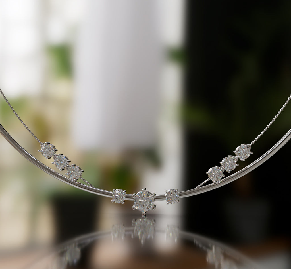 Double Row Chain Diamond  Necklace image 10
