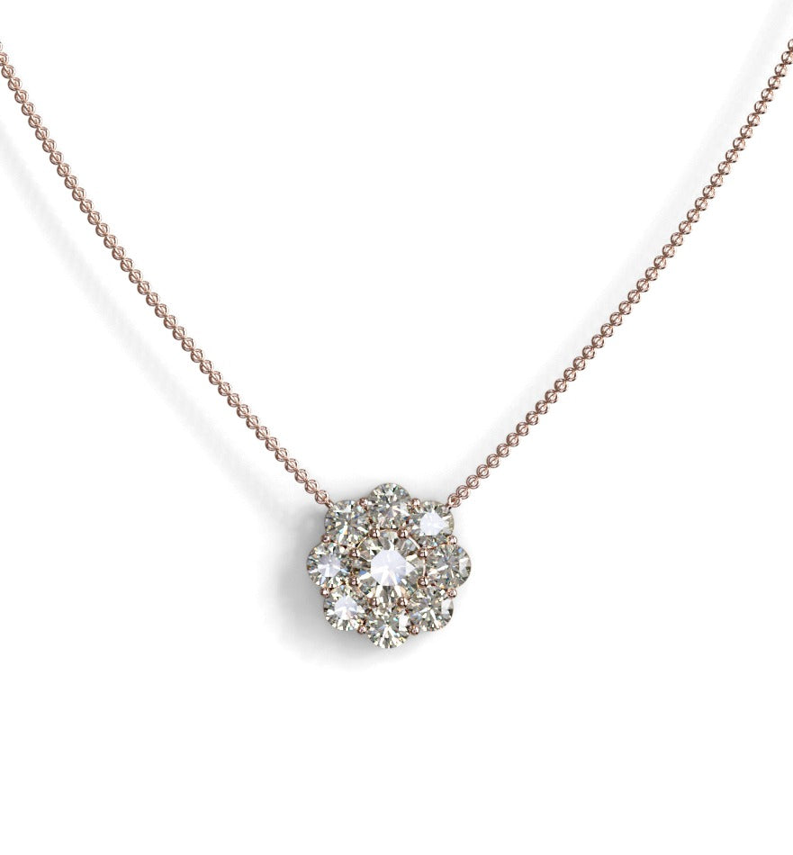 2ct Center, 50 pts Sides Halo Pendant image 0