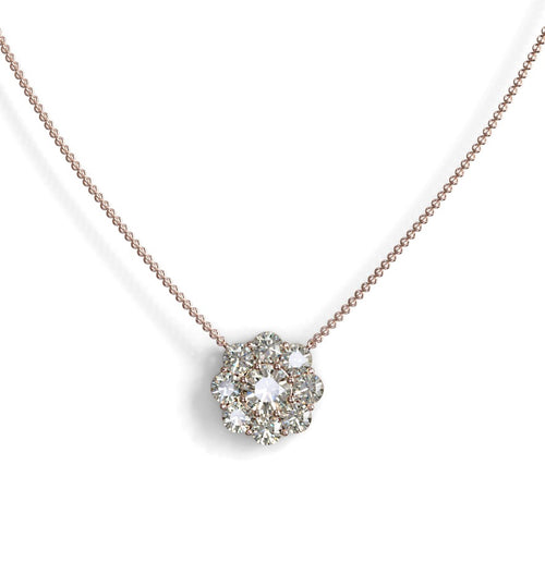 2ct Center, 50 pts Sides Halo Pendant image 0