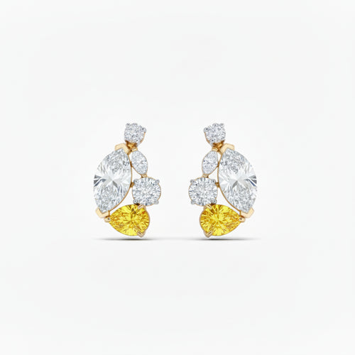 Aurora Cluster Fancy Diamond Earrings image 0