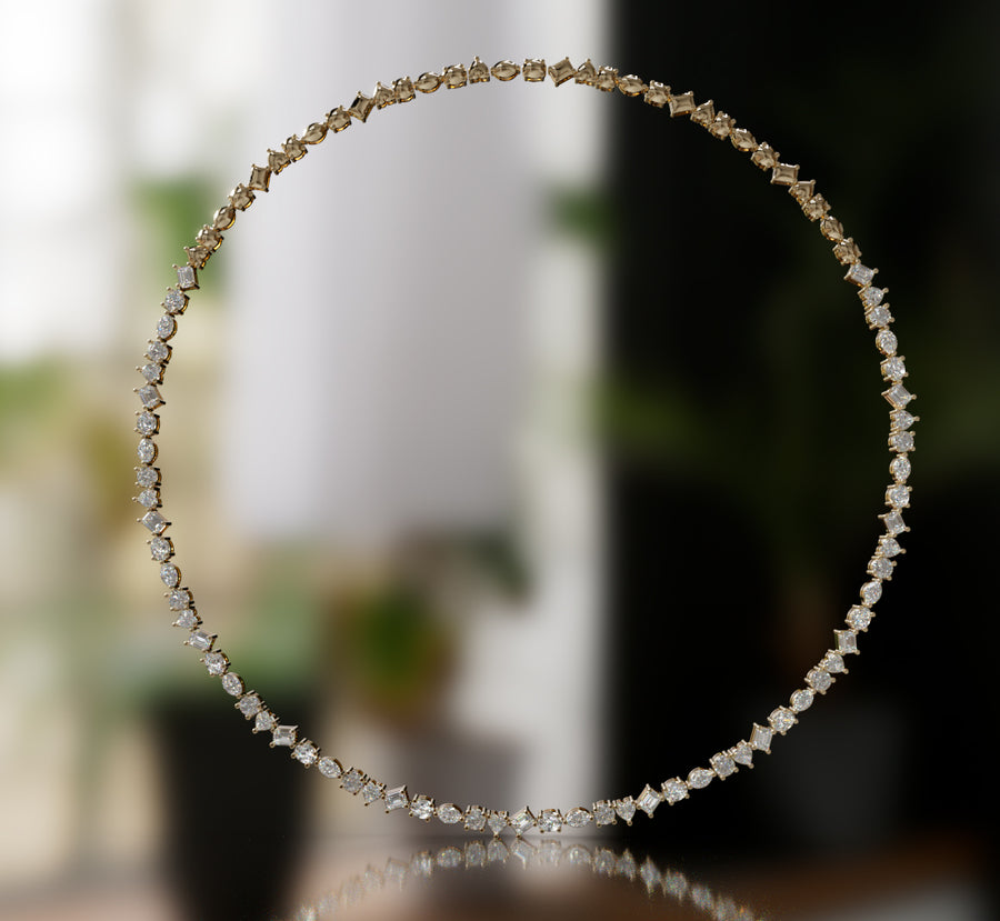 Mirror Fancy Shapes Diamond Necklace