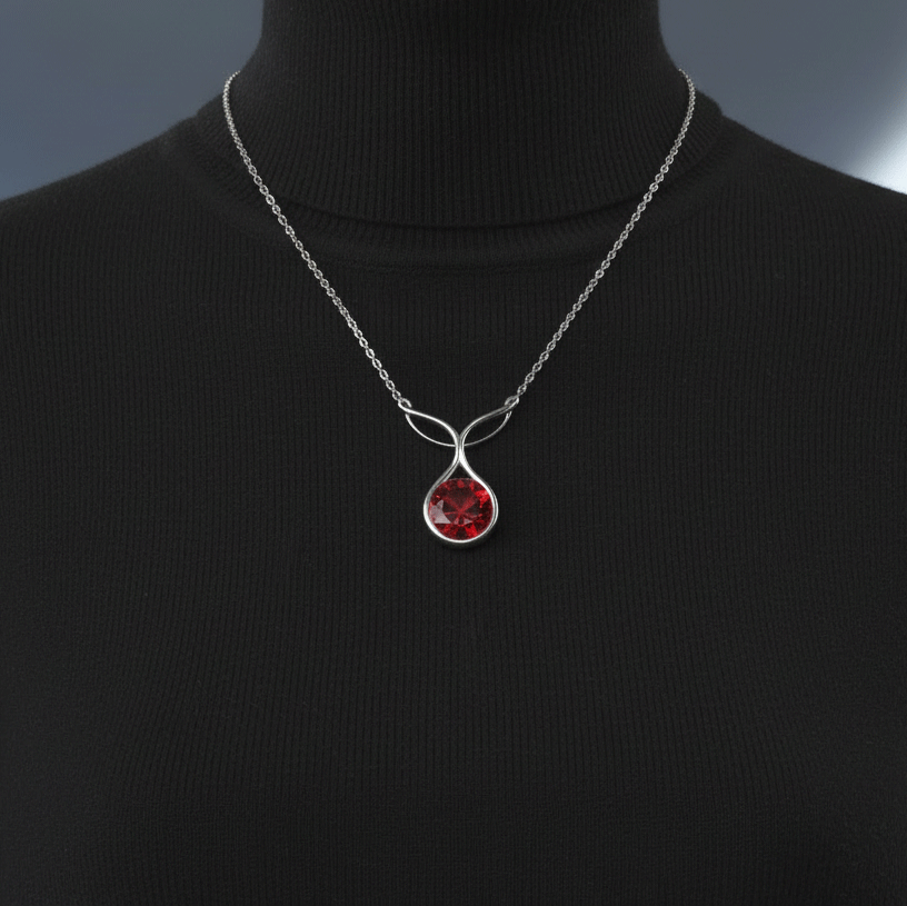 Crimson Tides Garnet Pendant