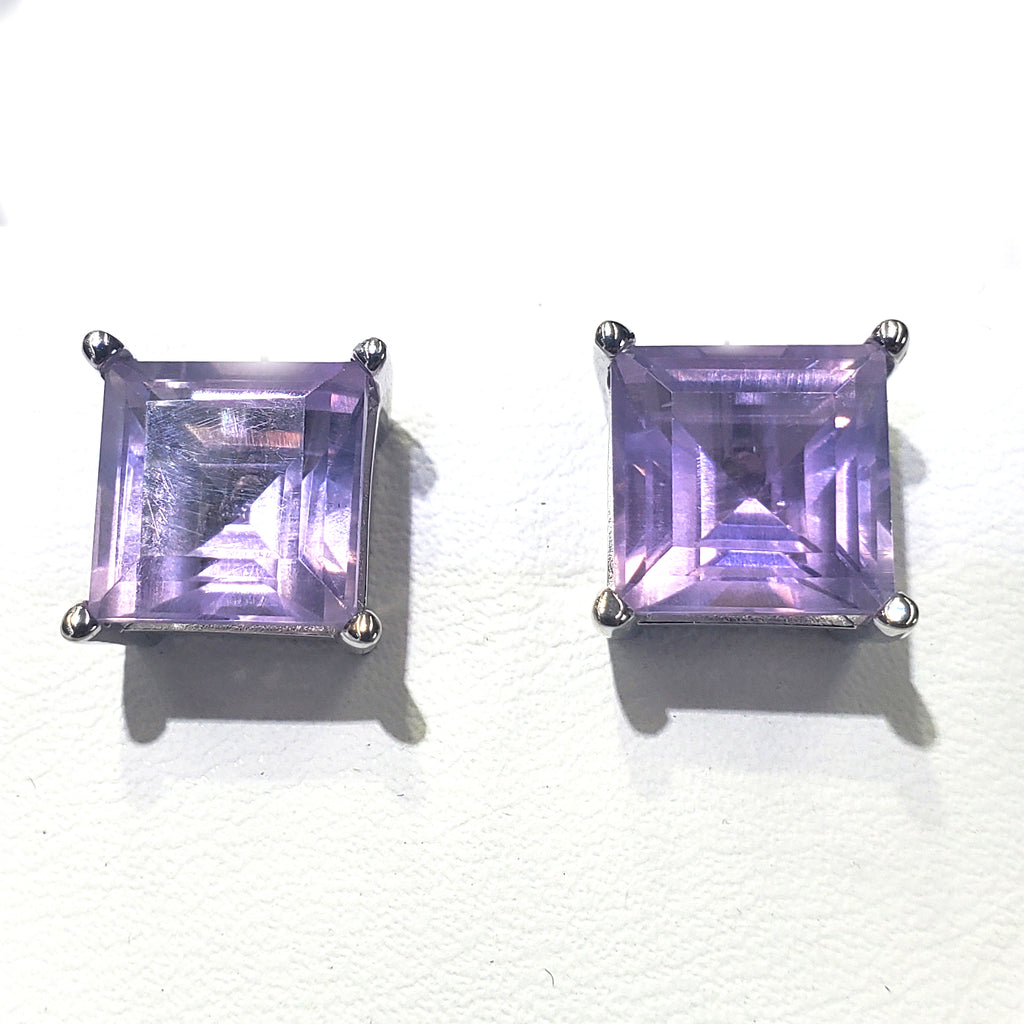Princess Cut Amethyst Stud Earring image 0