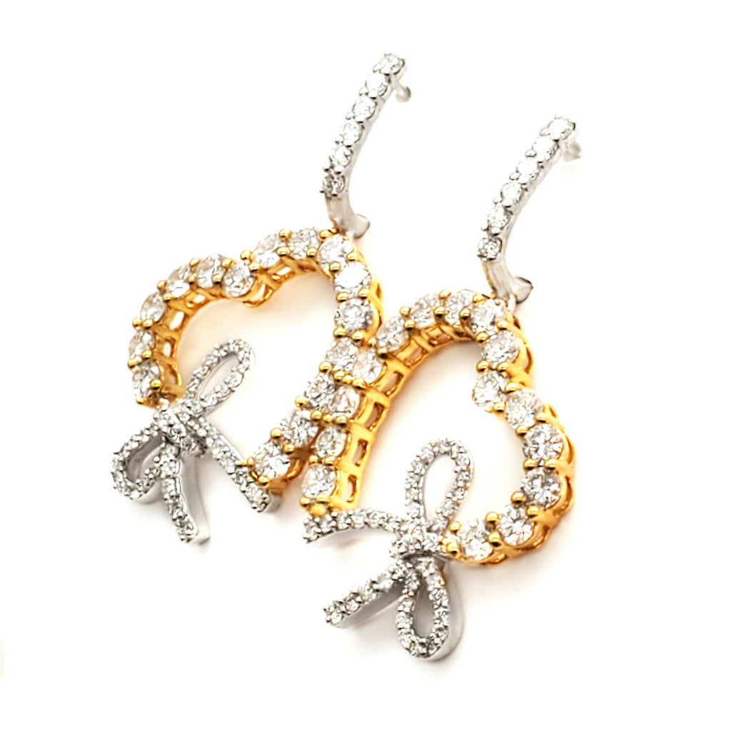 Diamond Earring with Love Knots image 2