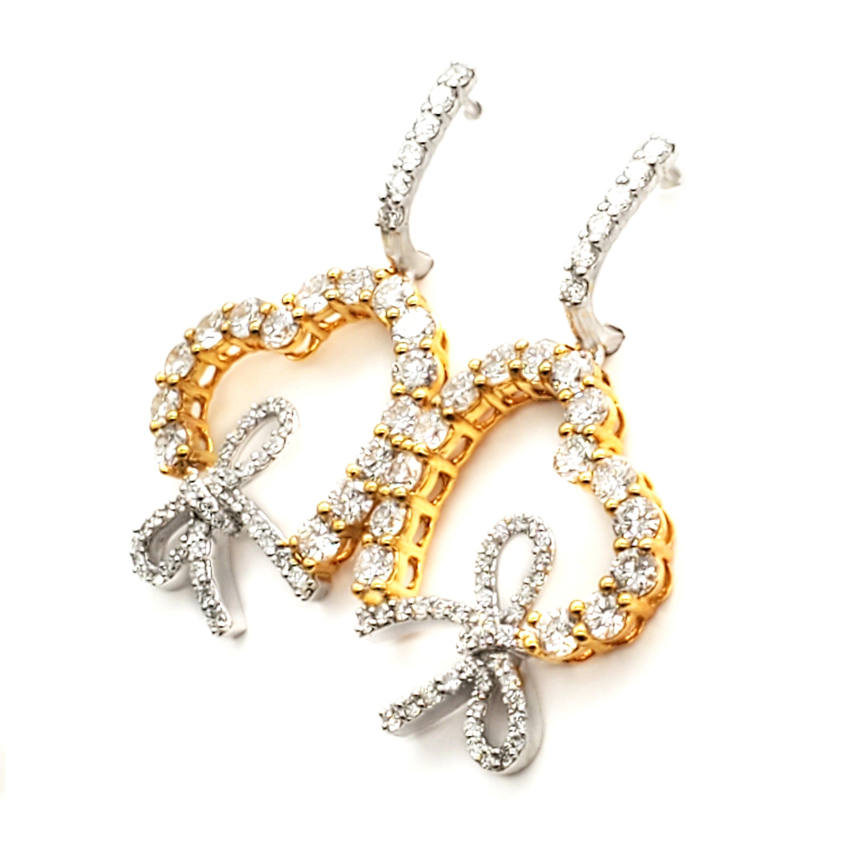 Diamond Earring with Love Knots image 2