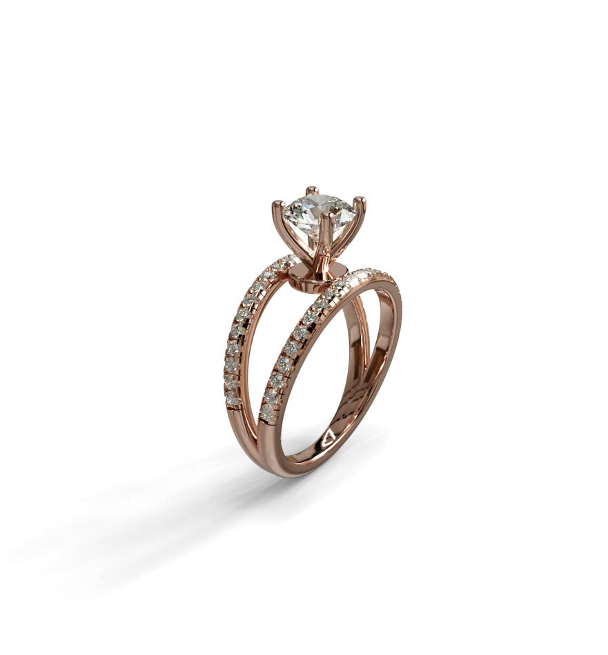 Split Shank Diamond Engagement Ring image 2