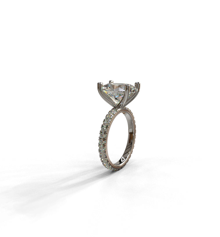 4ct Oval Cut Diamond Micro Pave Engagement Ring image 4
