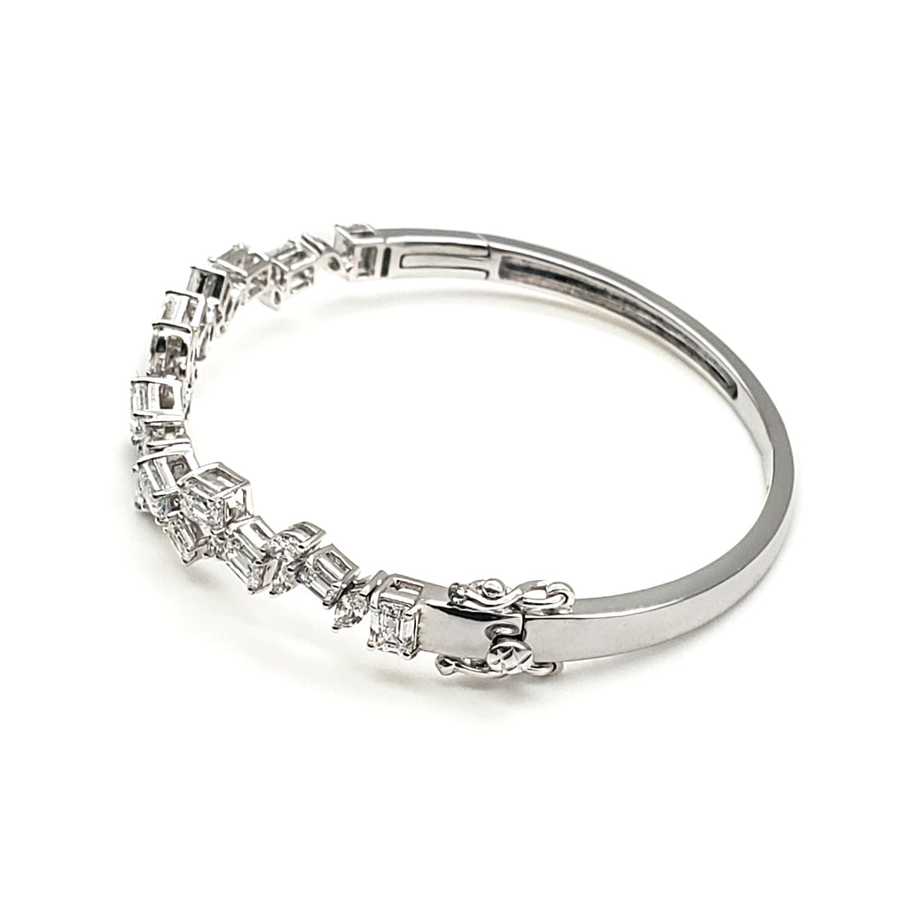 Emerald & Marquise Cluster Bangle image 1