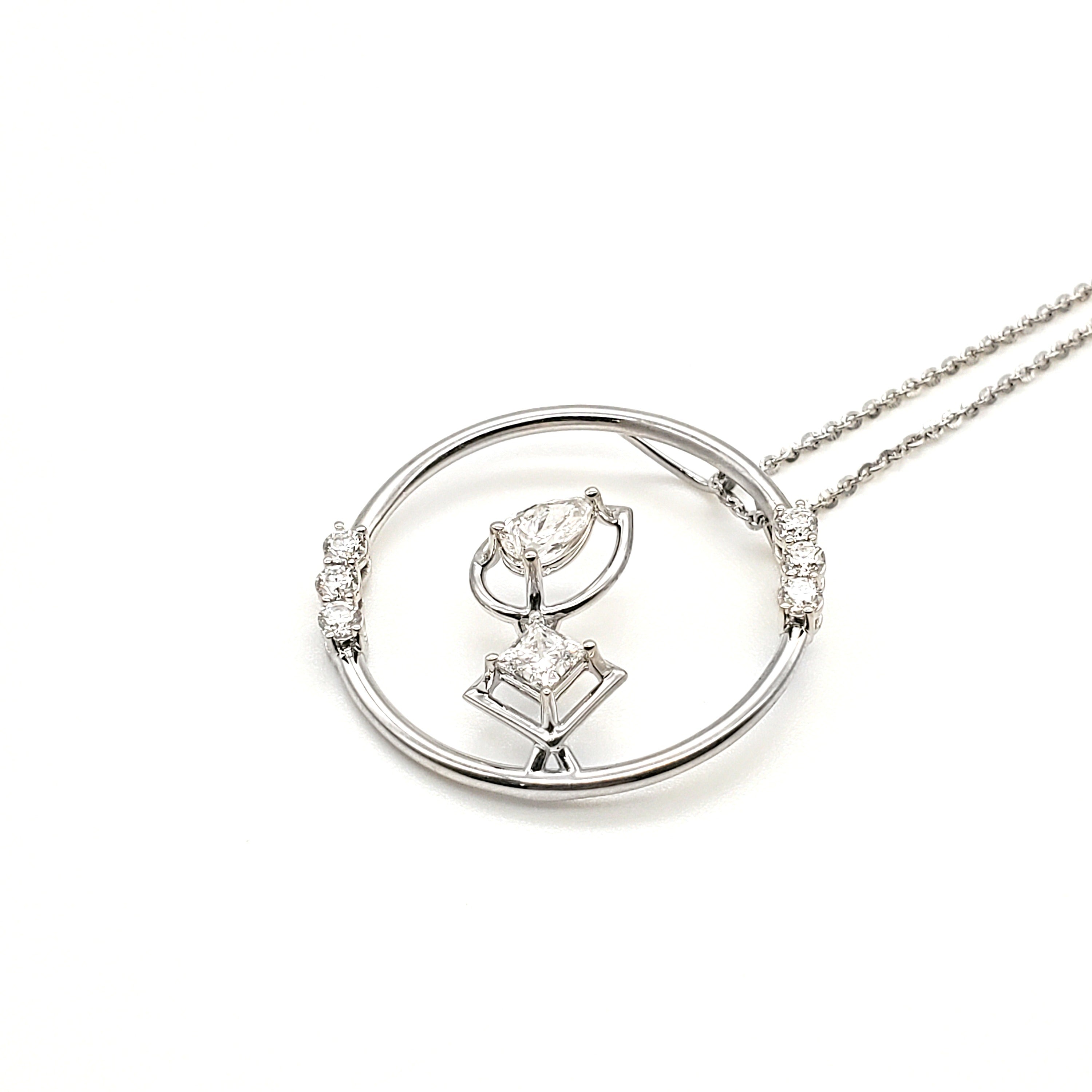 Fancy Shape Diamond Circle Pendant image 2