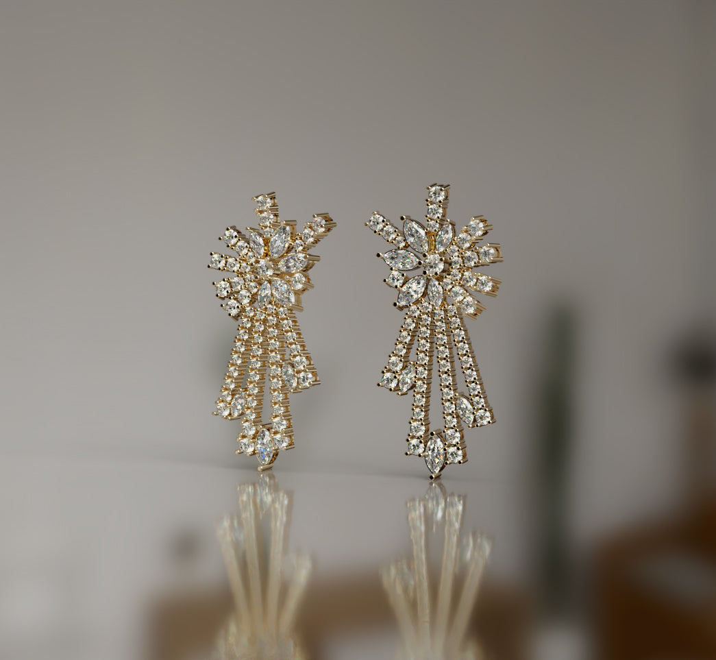 Stellar Radiance Diamond Dangle Earrings image 2