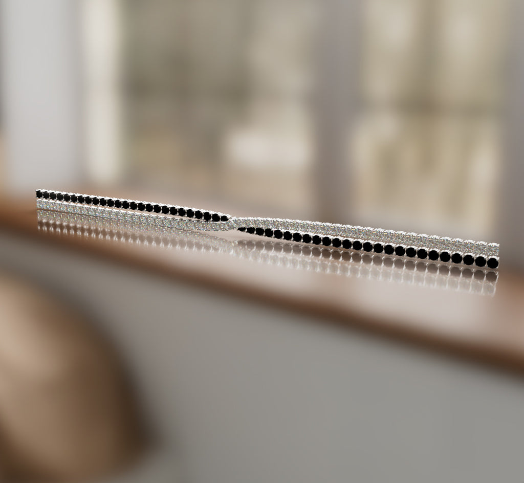Double Row Knot Diamond Tennis Bracelet image 8