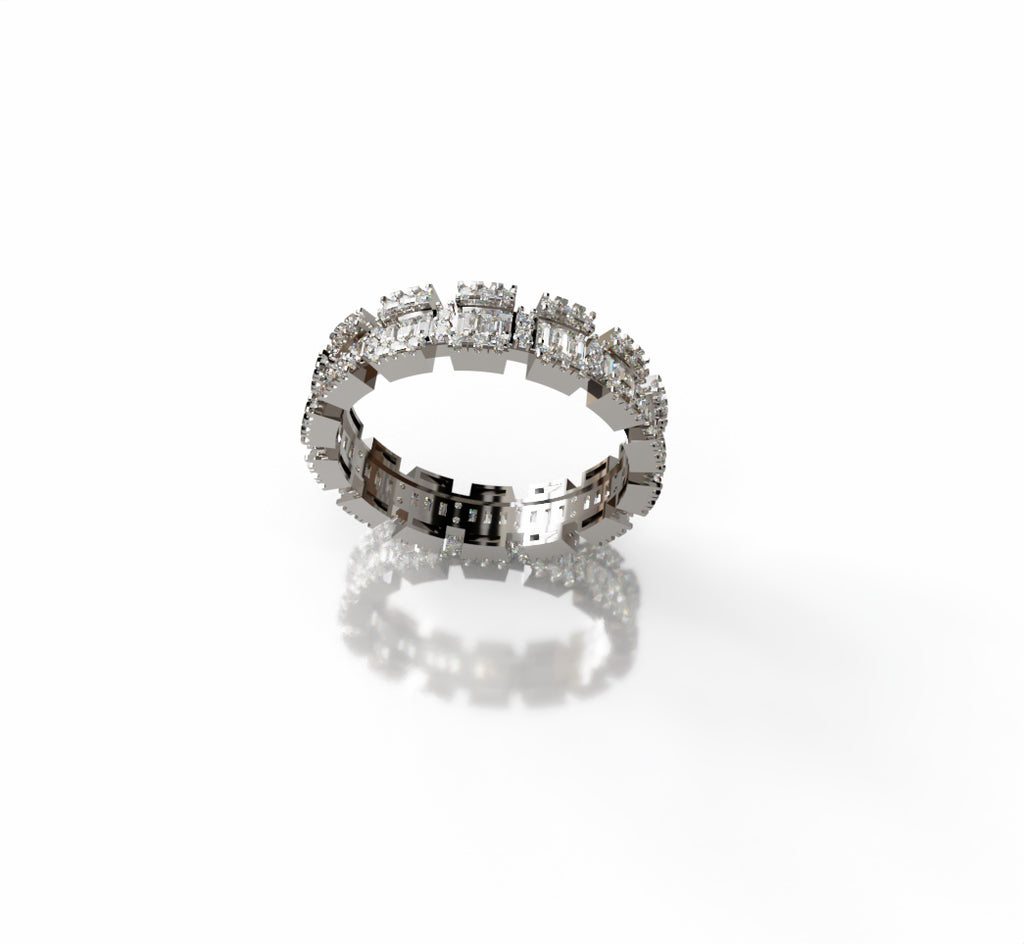 Baguette and Round Eternity Band image 2