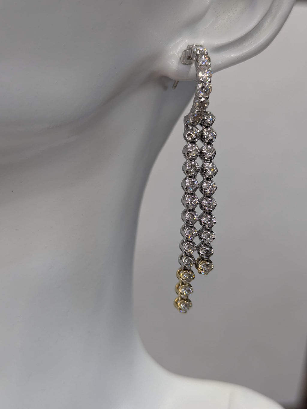 Double Row Diamond Dangle Earring image 2