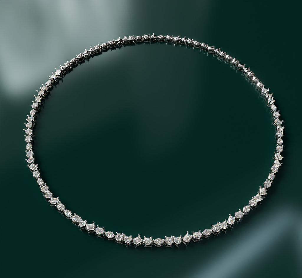 Mirror Fancy Shapes Diamond Necklace image 2