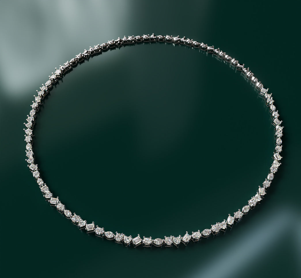 Mirror Fancy Shapes Diamond Necklace image 2