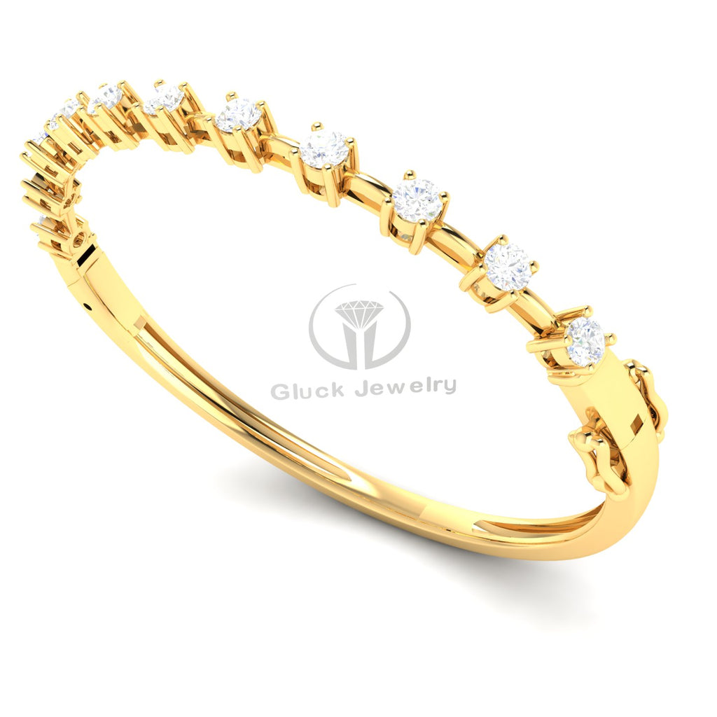Eleven Round Basket Setting Bangle image 3