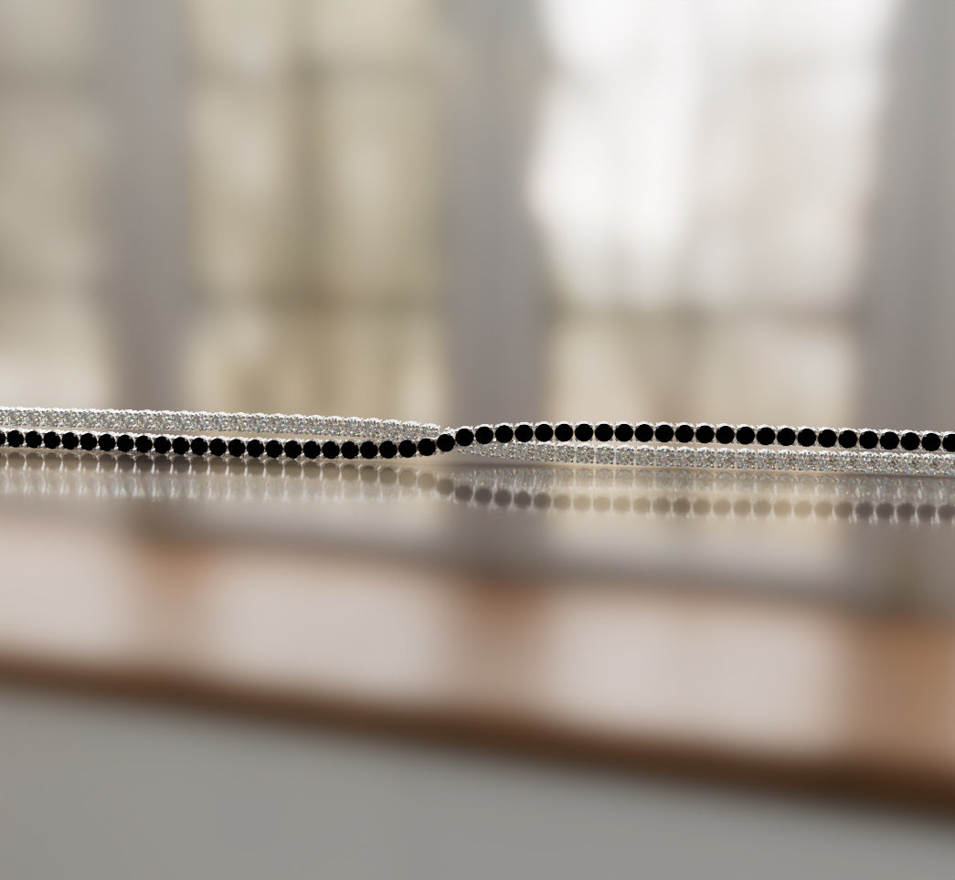 Double Row Knot Diamond Tennis Bracelet image 3