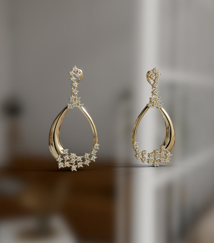 Celestial Cascade Hoops Diamond Dangle Earring image 2