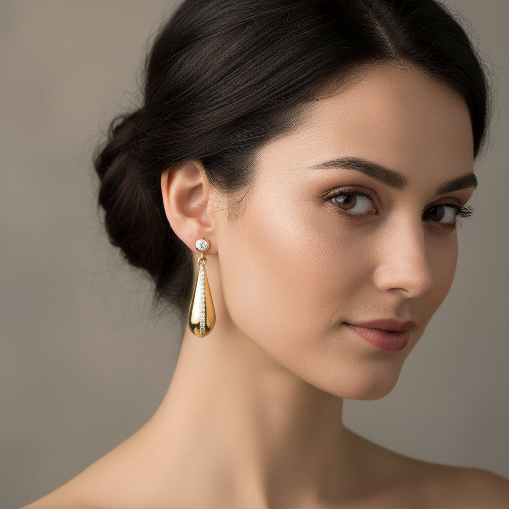 LustreLine Double Pav� Teardrop Earrings.jpg image 1