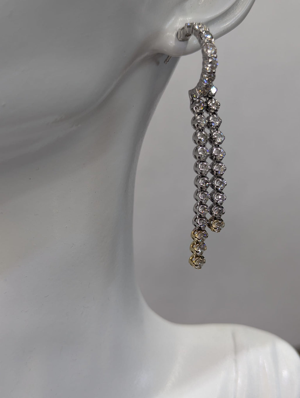 Double Row Diamond Dangle Earring image 6