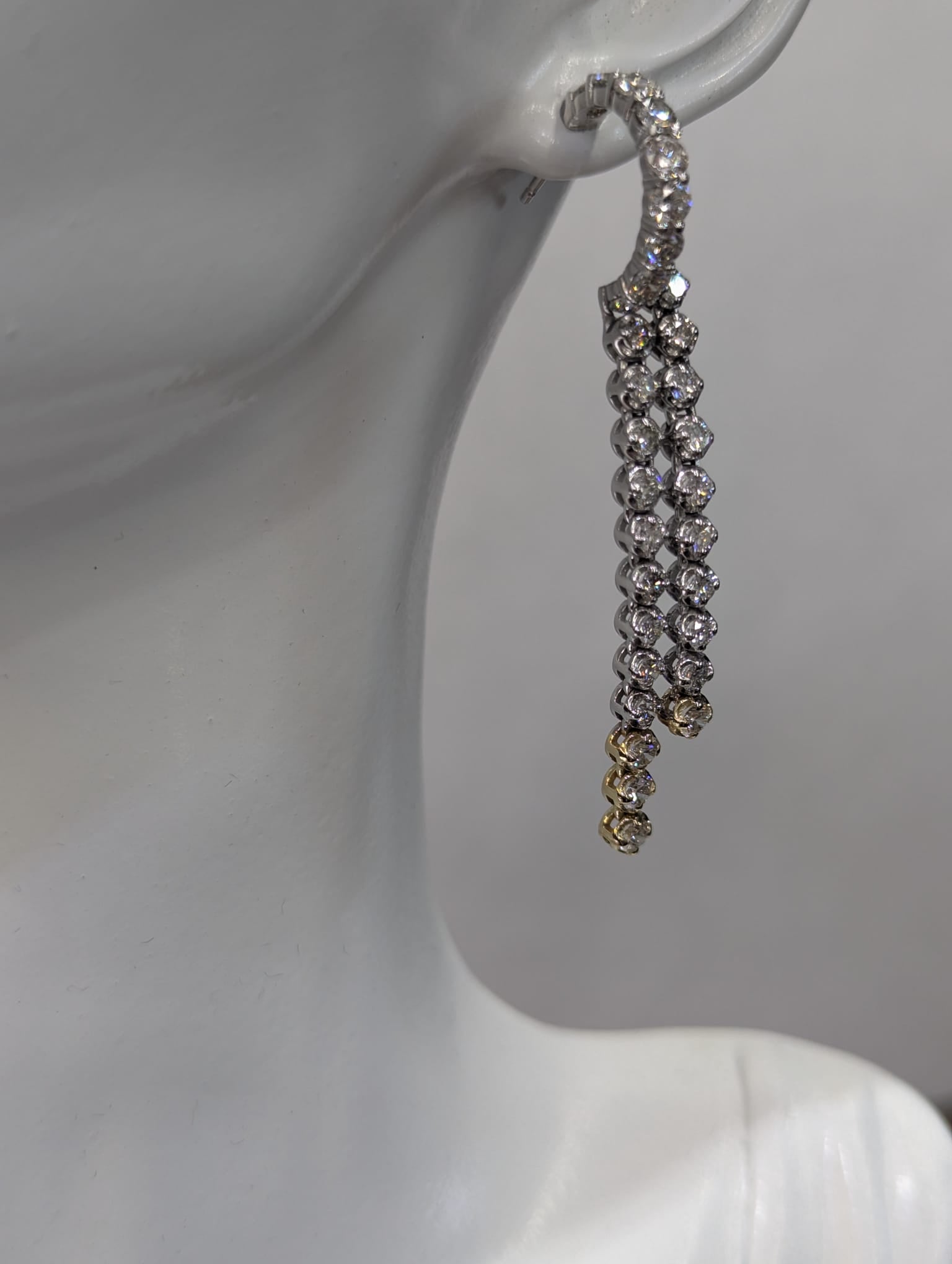Double Row Diamond Dangle Earring image 6