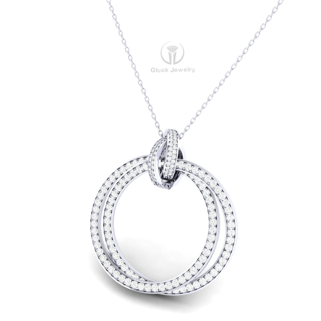 Double Sparkly Circle Dangle Pendant image 5