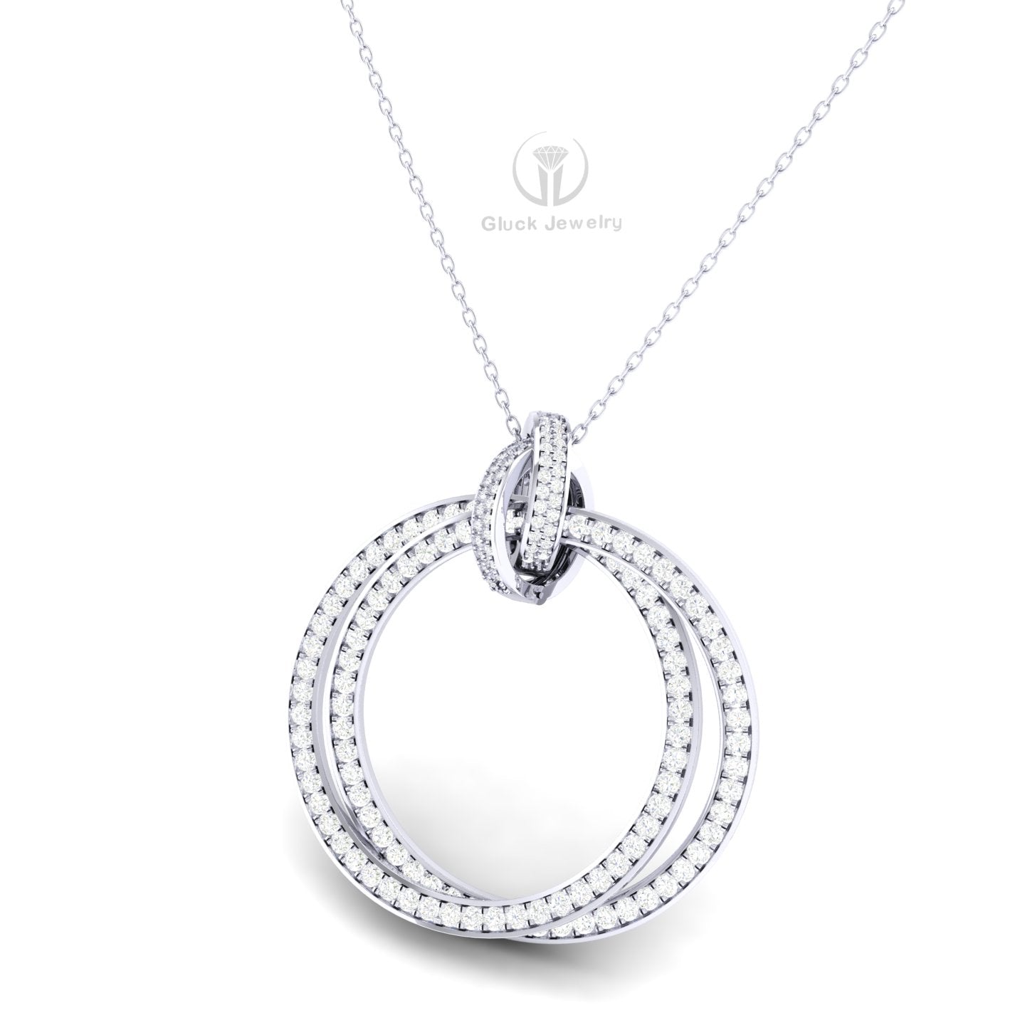 Double Sparkly Circle Dangle Pendant image 5