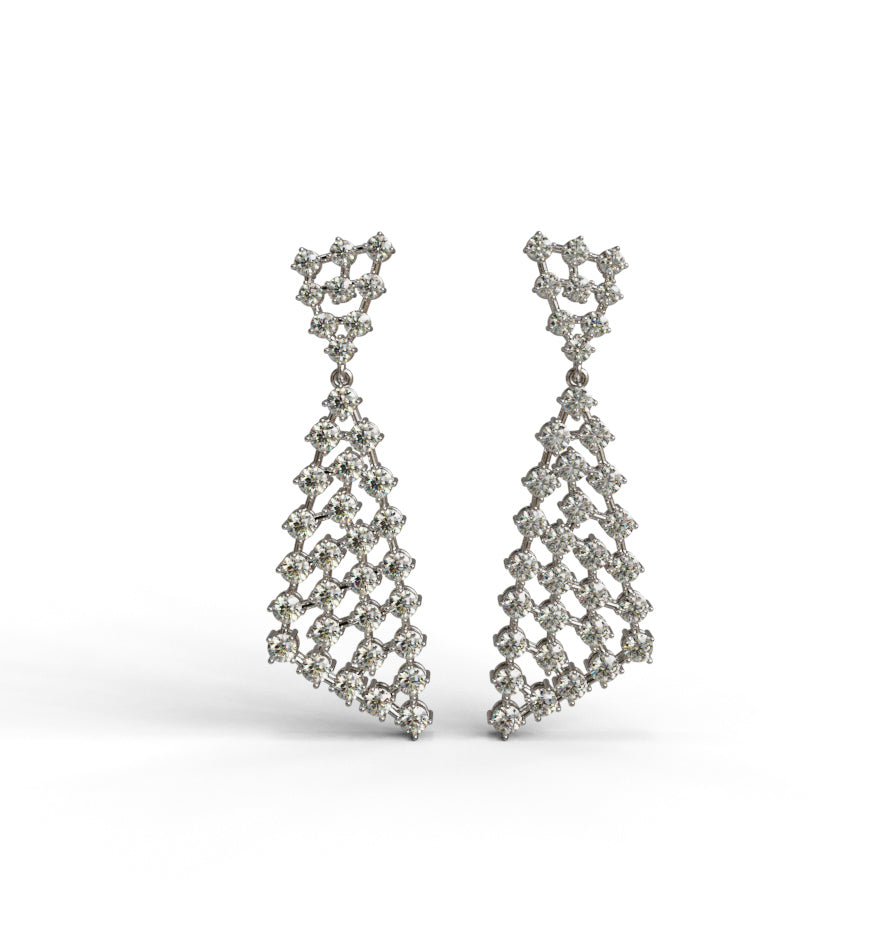 Triangle Shape Diamond Dangle Earring image 1