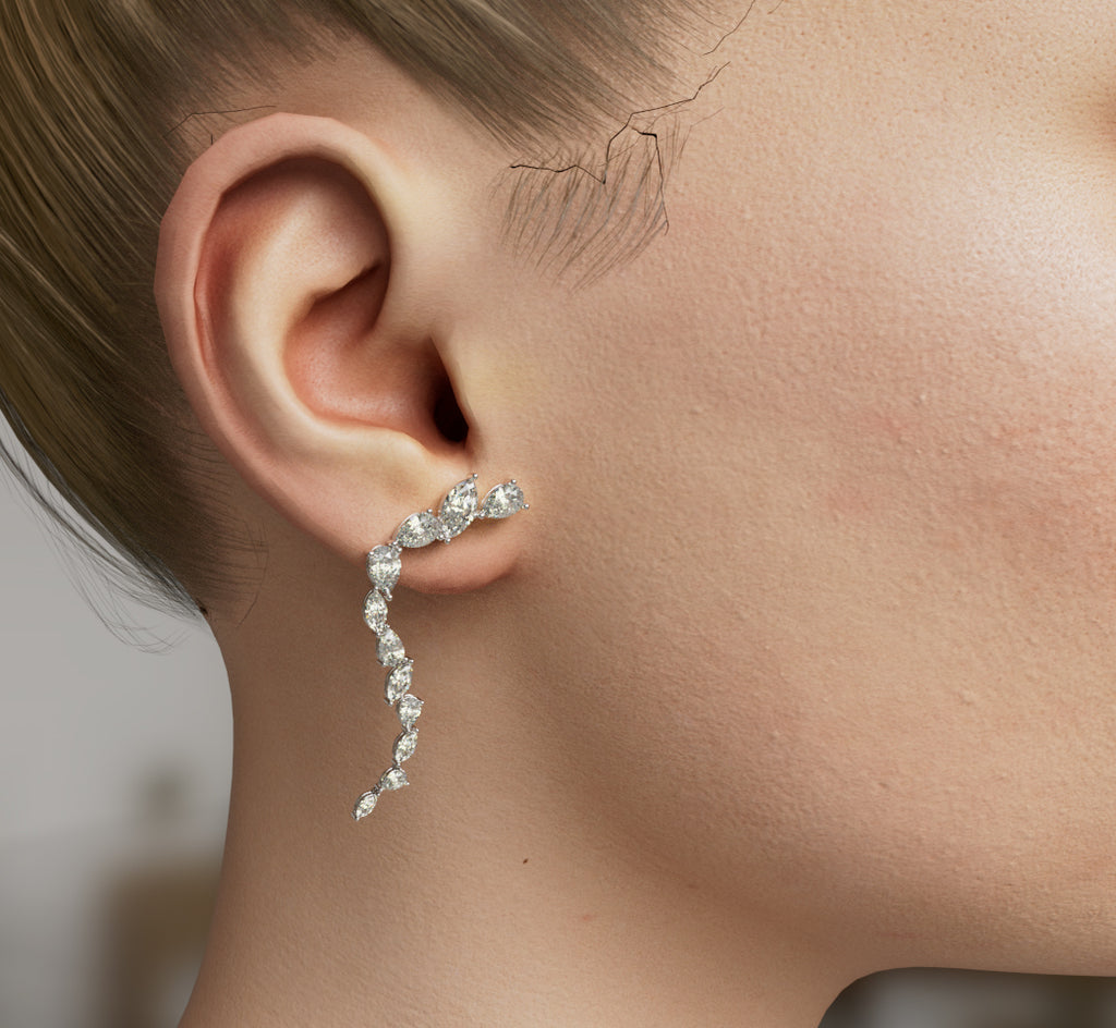 Marquise and Pear Diamond Drop Earring image 6
