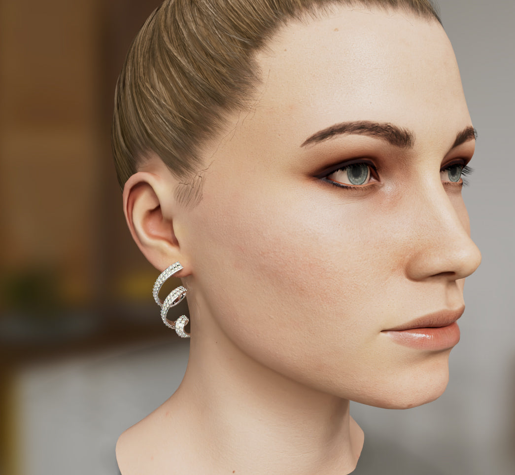 Circular Diamond Earring image 1