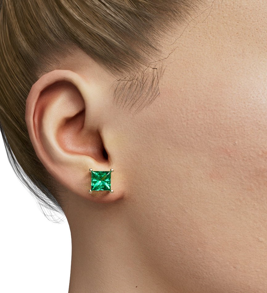 Princess Cut Stud Earring image 1
