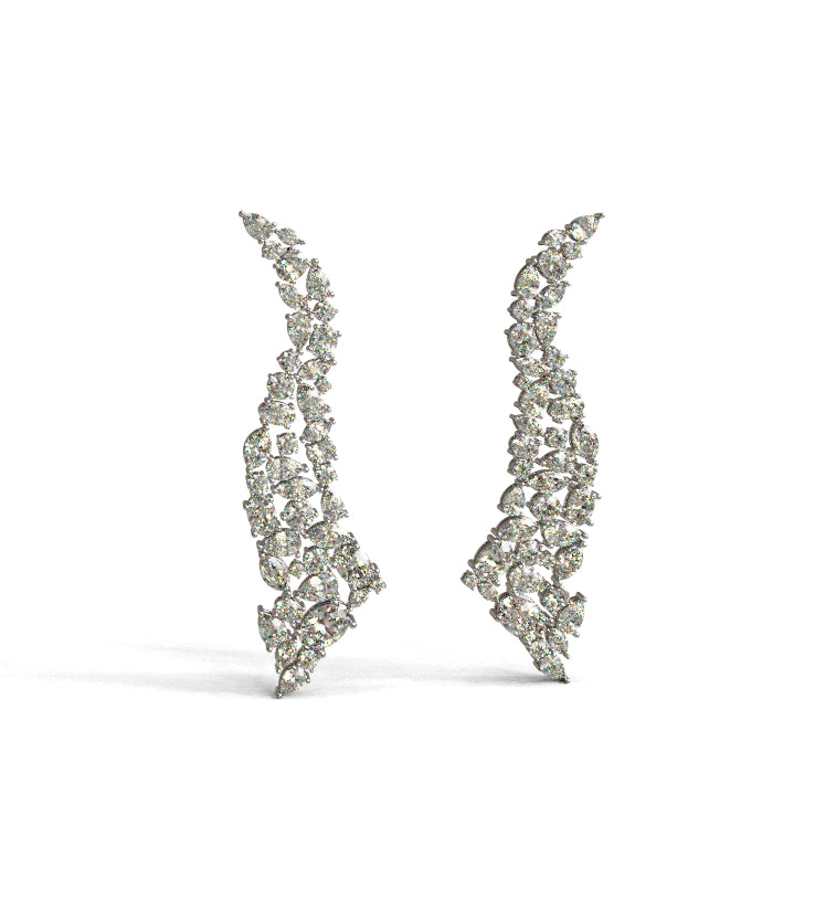 Wavy Fancy Shapes Diamond Earring image 1