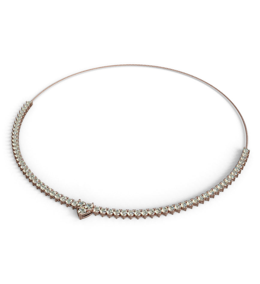 Heart Shape Tennis Necklace image 4