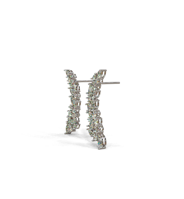 Wavy Fancy Diamond Cluster Earring image 2