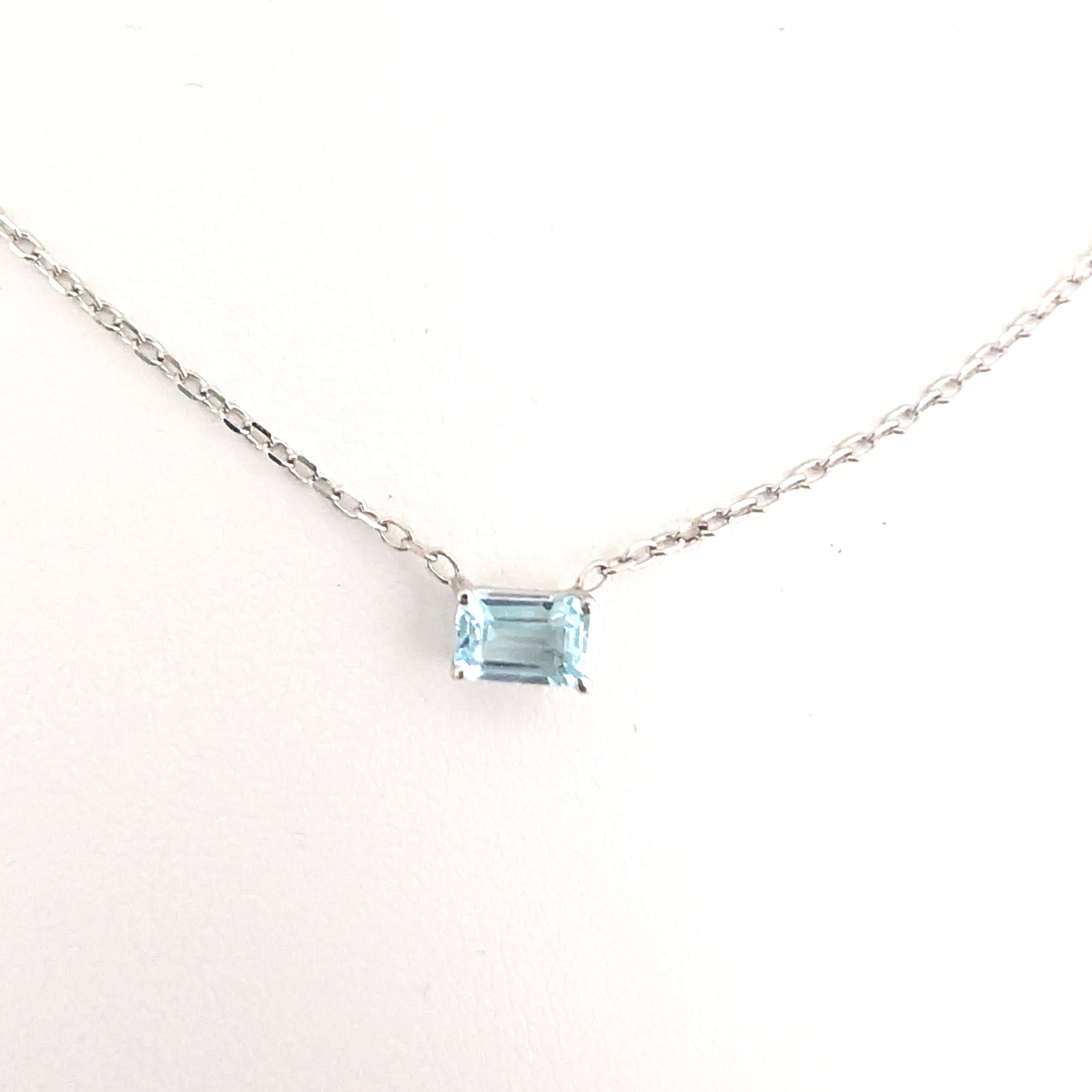 Emerald Cut Genuine Gem Stone Stud Pendant image 0