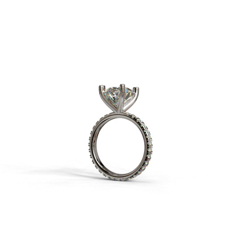 4ct Oval Cut Diamond Micro Pave Engagement Ring image 5