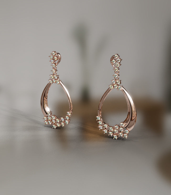 Celestial Cascade Hoops Diamond Dangle Earring image 3