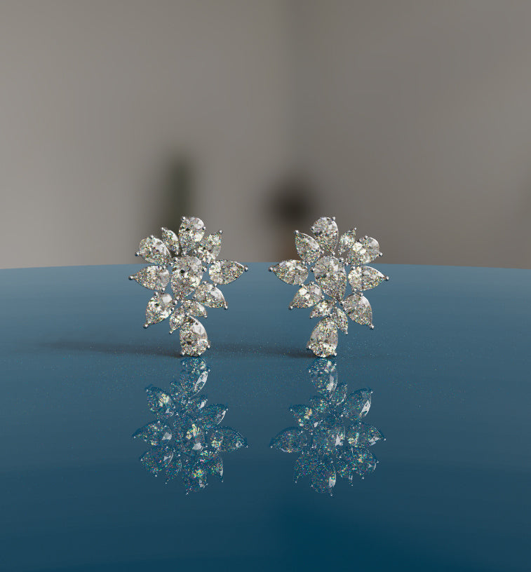 Marquise and Pear Diamond Stud Earring image 3